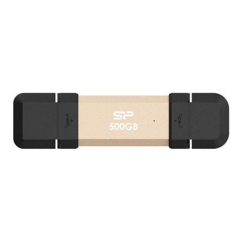 Dysk zewnętrzny SSD Silicon Power DS72 500GB USB-A USB-C (1050/850 MB/s) złoty