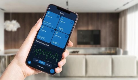 Bezprzewodowy włącznik dwupolowy czarny FS-02 Tech Sterowniki