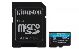 Kingston Karta microSD 512GB CanvasGo! Plus 200MB/s A2 U3 V30 + adapter