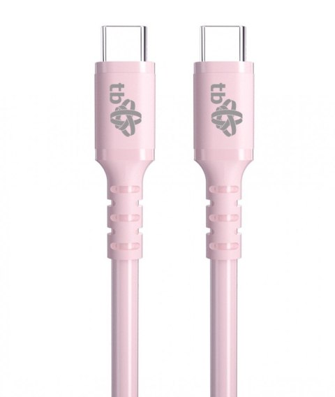 TB Kabel USB C - USB C 60W żelowy 1m różowy