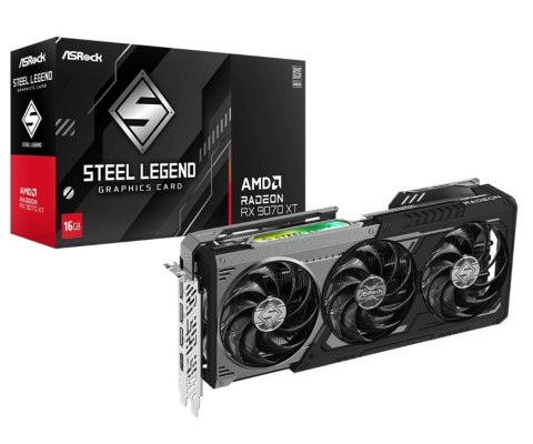 ASRock Karta graficzna Radeon RX 9070 XT STEEL LEGEND DARK 16GB GDDR6 256bit 3DP/HDMI