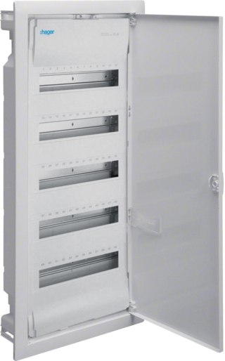 Rozdzielnica p/t z drzwiami metalowymi, 5 rzędów, 60 modułów, IP30, HAGER Volta VU60NC