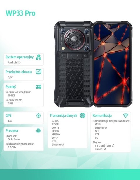 OUKITEL Smartfon WP33 Pro 5G 8/256GB szary