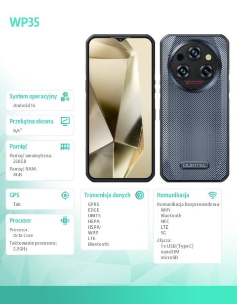 OUKITEL Smartfon WP35 8/256GB szary