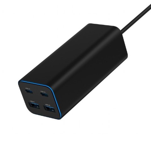 Gembird Ładowarka uniwersalna 100W GaN 2xUSB-A 2xUSB-C szybkie ładowanie czarna