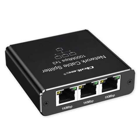 Qoltec Rozdzielacz Splitter Ethernet mini SWITCH 1x3 RJ45 | 1000Mb/s | USB-C | Aluminium