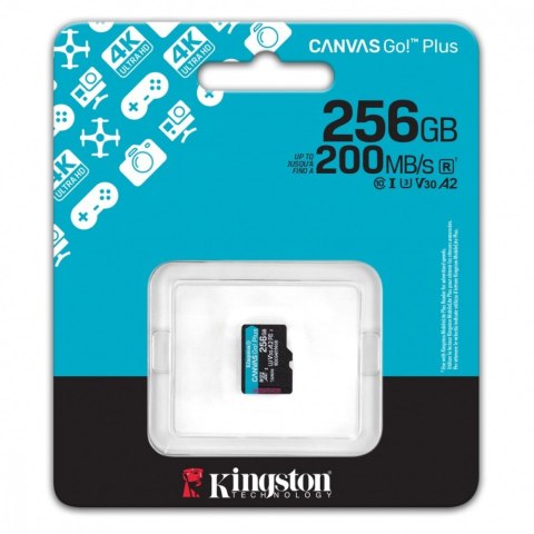 Kingston Karta pamięci microSD 256GB Canvas Go! Plus 200MB/s A2 U3 V30