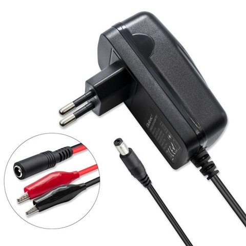Qoltec Automatyczna ładowarka do akumulatora AGM GEL STD 6V | 1A | Prostownik z sygnalizatorem LED