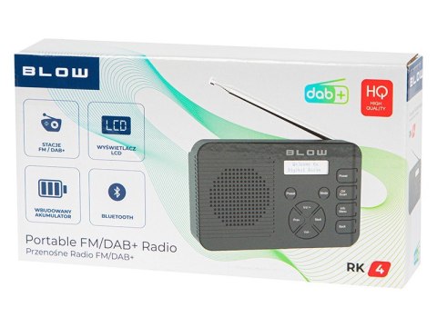 BLOW Radio przenośne RK4 BT FM/DAB+ kuchenne, czarne