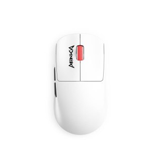Mysz bezprzewodowa Monka PRIME optyczna 26000dpi 2.4 GHz + Bluetooth biała AKUMULATOR 6 przycisków gaming PixArt PAW3395 Kailh