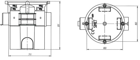 Puszka instalacyjna p/t 60 łączona, ekstra-głeboka S60GF pomarańczowa | 33008008 Simet