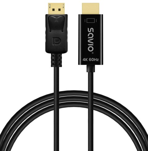 Kabel adapter Savio CL-189 DisplayPort do HDMI 4K 60Hz
