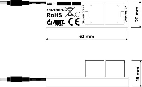 Adapter PoE ATTE SDIP-12-121