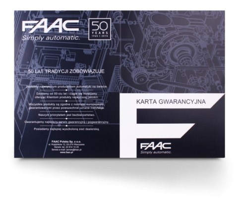Zestaw Handy FDS 24V - FAAC S418 do 5.4m bram dwuskrzydłowych