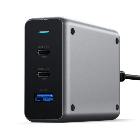 Satechi USB-C PD GaN Charger 100W - ładowarka sieciowa 100W, 2x USB-C, 1x USB-A (space gray) [eol]