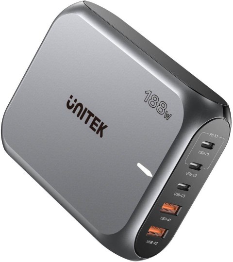 Ładowarka sieciowa Unitek 2xUSB-A 3xUSB-C GAN 188W