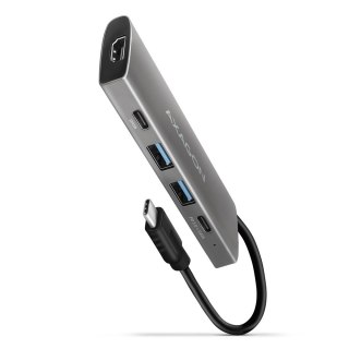 AXAGON HMC-5G21 Wieloportowy hub USB 5in1, 10Gbps, 2x USB-A + 2x USB-C + HDMI 4K/30Hz, PD 60W, 13cm USB-C kabel