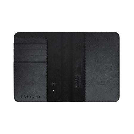 Satechi FindAll Passport Cover - etui na paszport ze skóry wegańskiej z lokalizatorem kompatybilne z Apple Find My (black)