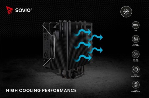 Savio Chłodzenie procesora CPU Vortex X2 Black