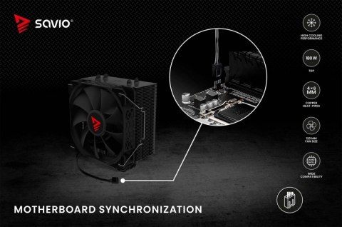 Savio Chłodzenie procesora CPU Vortex X2 Black
