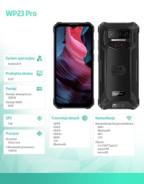 OUKITEL Smartfon WP23 Pro 8/128 GB czarny