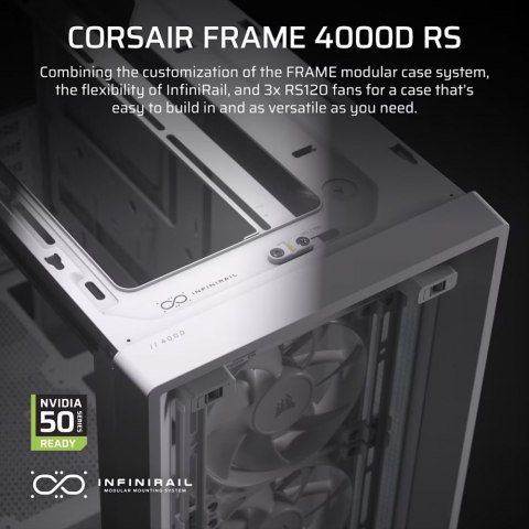 Corsair Obudowa FRAME 4000D RS White Mid Tower ATX