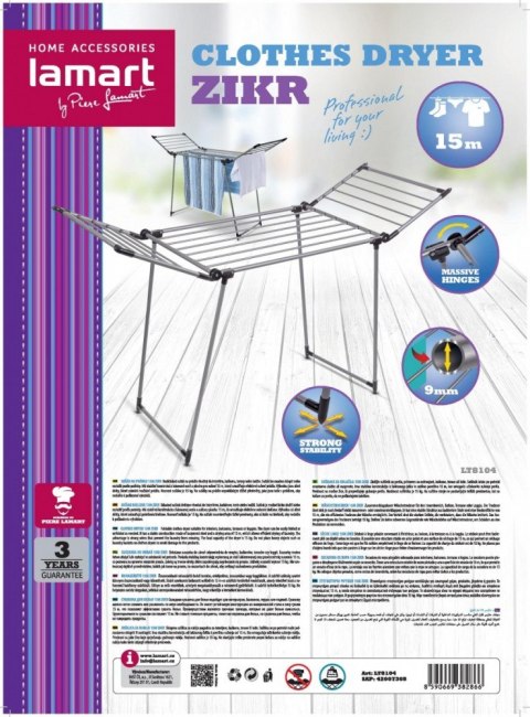 Lamart Suszarka uniwersalna ZIKR LT8104 powierzchnia 15 metrów