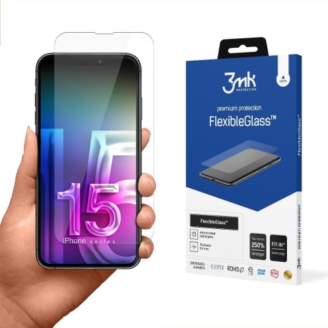 3MK Szkło hybrydowe FlexibleGlass iPhone 15 6,1 cala