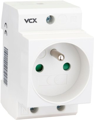 Gniazdo na szyne TH 35 z bolcem uziemiającym 230V VCX GN TH