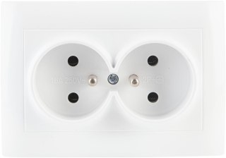 Gniazdo podwójne z uziemieniem VCX WESA LC 16 Biały