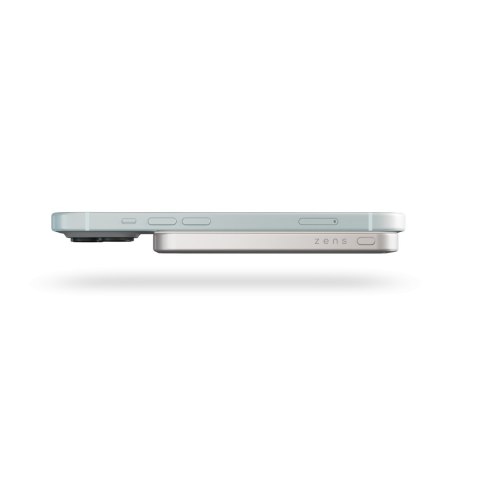 ZENS Slim Qi2 Aluminium Powerbank - magnetyczny powerbank 5000 mAh kompatybilny z MagSafe i Qi2 (white)