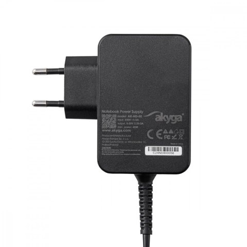 AKYGA Zasilacz 65W USB-C PD 3.0 20V/3-3.25A