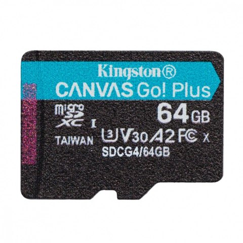 Kingston Karta pamięci microSD 64GB Canvas Go! Plus 200MB/s A2 U3 V30