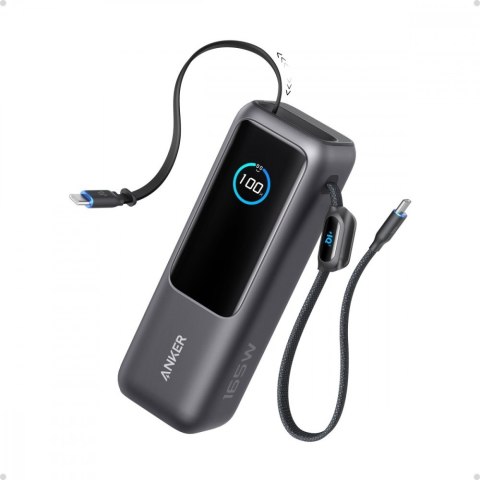 Anker Powerbank ZOLO 25000mAh 165W wbudowany kabel USB-C szary