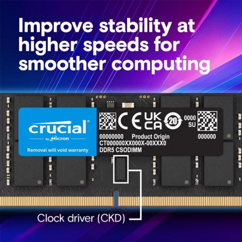 Crucial Pamięć do notebooka DDR5 CSODIMM 16GB (1*16GB)/6400 CL52