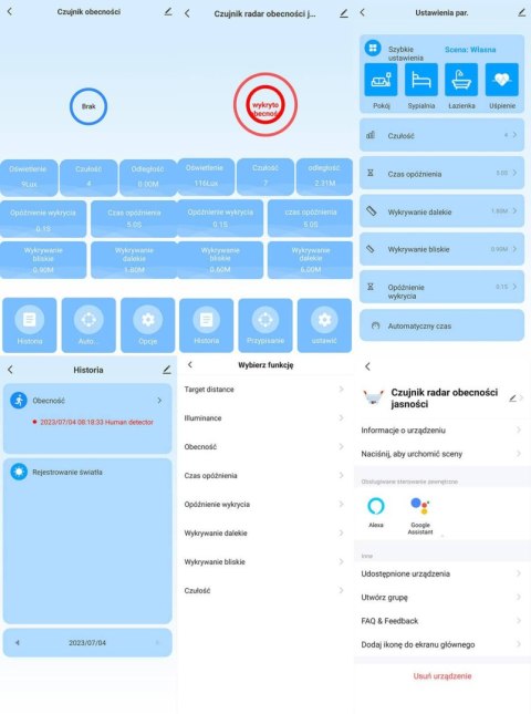 OXT Czujnik radar obecności jasności 230V WiFi TUYA T150