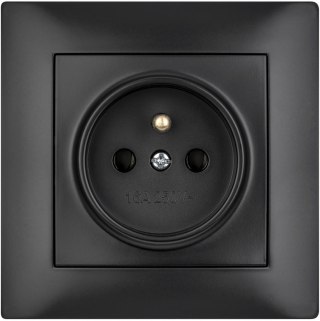 Gniazdo pojedyncze z uziemieniem VCX WESA LC 13 Czarny