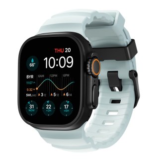 NOMAD Rocky Point Band - pasek do Apple Watch 46mm/49mm z FKM oraz tytanu (icy blue glow, black hardware)