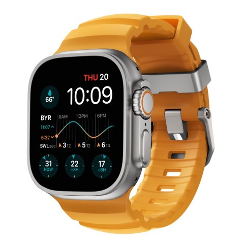NOMAD Rocky Point Band - pasek do Apple Watch 46mm/49mm z FKM oraz tytanu (sol, natural hardware)