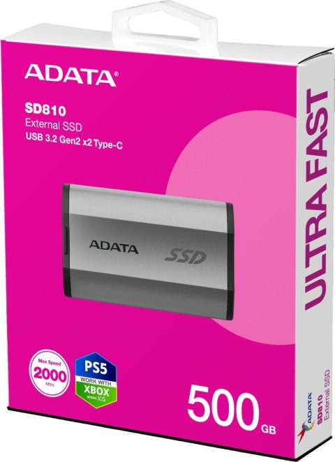 Dysk SSD Adata SD810 External 500GB srebrny