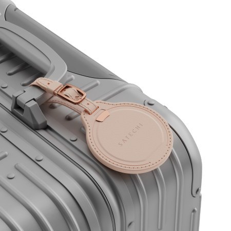 Satechi FindAll Luggage Tag - zawieszka do bagażu ze skóry wegańskiej z lokalizatorem kompatybilna z Apple Find My (desert rose)