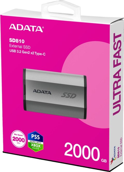 Dysk SSD Adata SD810 External 2TB srebrny