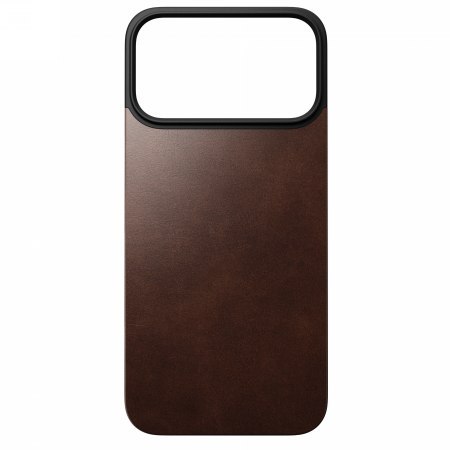 NOMAD Magnetic Leather Back - nakładka magnetyczna na iPhone 17 Pro Max kompatybilna z MagSafe, skóra Horween (rustic brown)