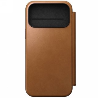 NOMAD Modern Leather Folio - skórzane etui do iPhone 17 Pro Max kompatybilne z MagSafe (english tan-c)