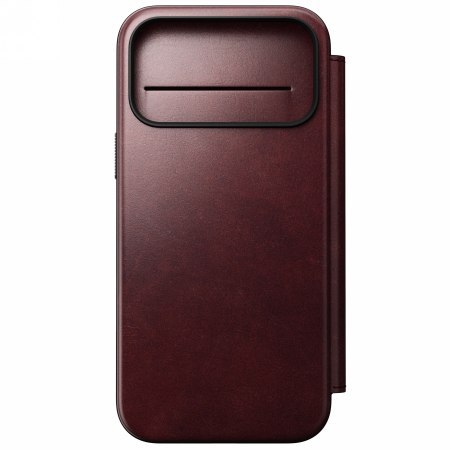 NOMAD Modern Leather Folio - skórzane etui do iPhone 17 Pro Max kompatybilne z MagSafe, skóra Horween (burgundy) [go]