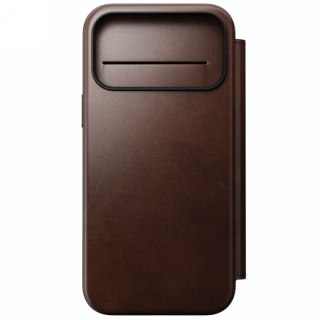 NOMAD Modern Leather Folio - skórzane etui do iPhone 17 Pro Max kompatybilne z MagSafe, skóra Horween (rustic brown) [go]