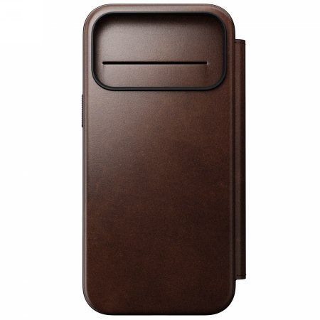 NOMAD Modern Leather Folio - skórzane etui do iPhone 18 Pro Max / 17 Pro Max kompatybilne z MagSafe, skóra Horween (rustic brown