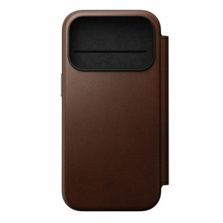 NOMAD Modern Leather Folio - skórzane etui do iPhone 17 Pro kompatybilne z MagSafe (brown) [go]