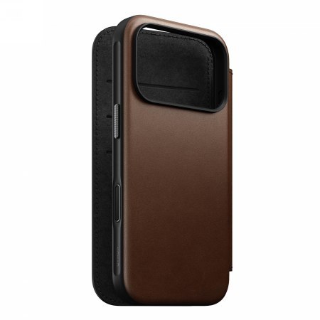 NOMAD Modern Leather Folio - skórzane etui do iPhone 17 Pro kompatybilne z MagSafe (brown) [go]