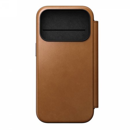 NOMAD Modern Leather Folio - skórzane etui do iPhone 17 Pro kompatybilne z MagSafe (english tan-c) [go]